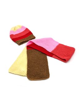 Magic Needles - Multi-Color Acrylic & Resin Cap And Scarf (Set Of 2)
