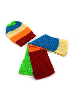 Magic Needles - Multi-Color Acrylic & Resin Cap And Scarf (Set Of 2)
