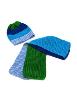Magic Needles - Multi-Color Acrylic & Resin Cap And Scarf (Set Of 2)