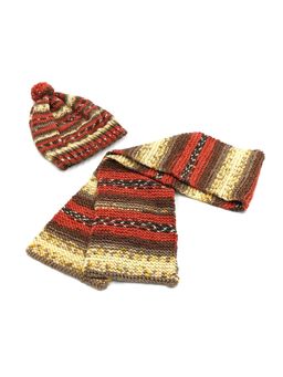 Magic Needles - Multi-Color Acrylic & Resin Cap And Scarf (Set Of 2)