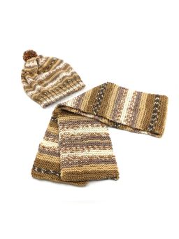 Magic Needles - Multi-Color Acrylic & Resin Cap And Scarf (Set Of 2)
