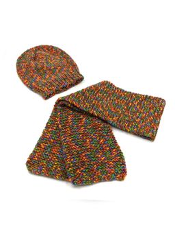 Magic Needles - Multi-Color Acrylic & Resin Cap And Scarf (Set Of 2)