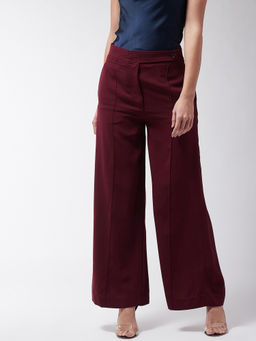 Magre - Maroon Wide leg Pants