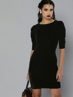 Magre - Black Velvet Bodycon Dress