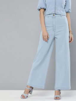 Magre - Denim Wide Leg Pants (Set of 2)
