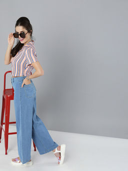 Magre - Denim Wide Leg Pants (Set of 2)