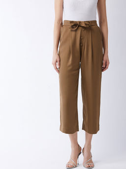 Magre - Brown Front Button Culottes with Belt