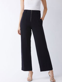 Magre - Navy Blue Front Zipper Culottes