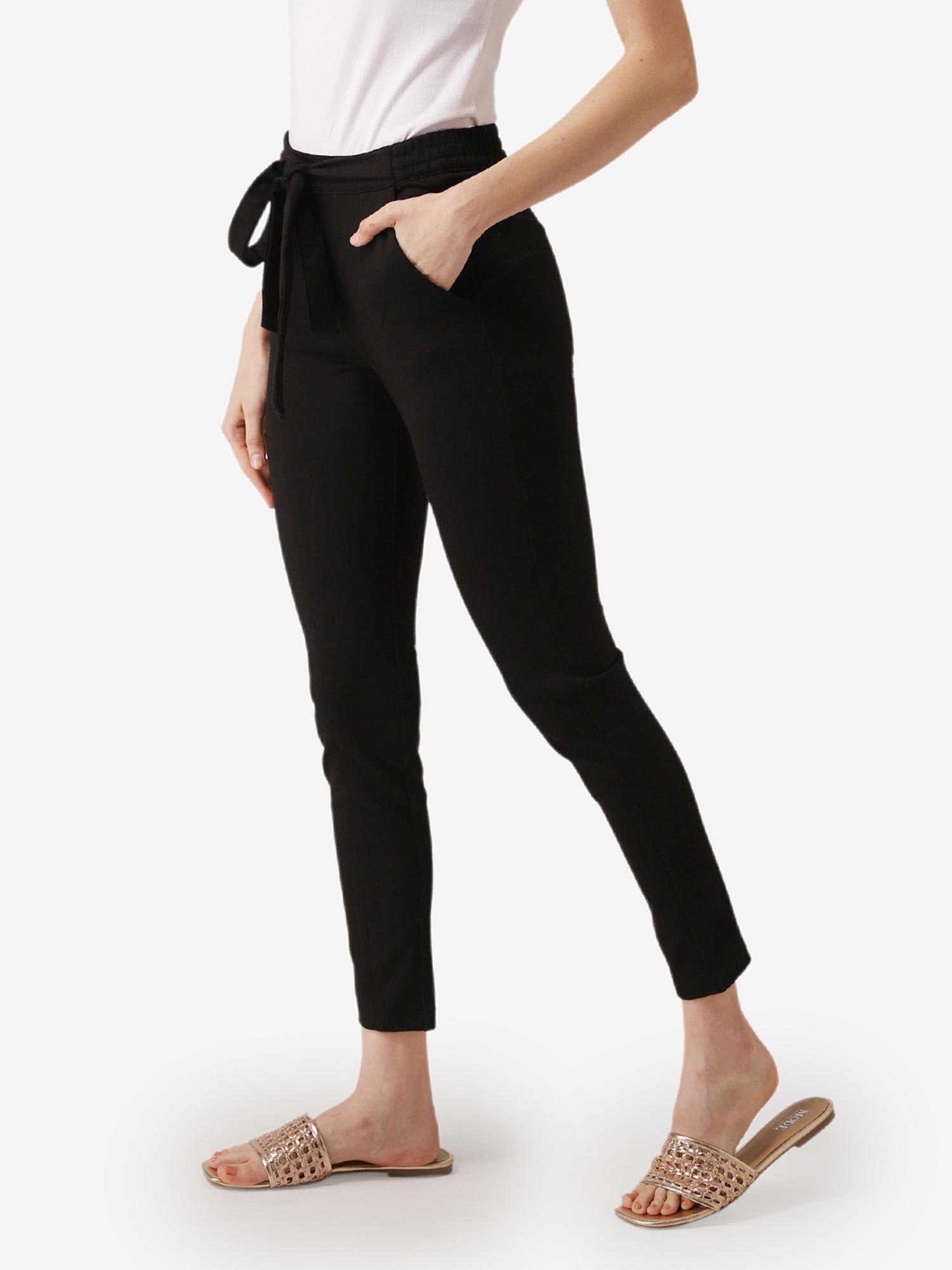 Mode By Red Tape Black Solid Jegging 