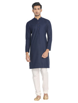 Manyavar - Blue Cotton Kurta for Men