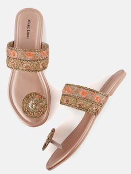 Marc Loire - Embellished Multicolor One Toe Flats