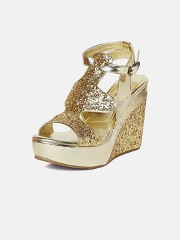 Marc Loire - Embellished Gold Wedges