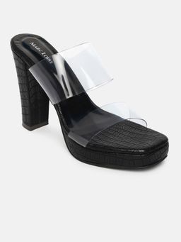 Marc Loire - Women Clear Solid Platform Block Heels