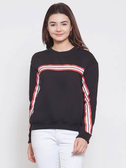 Martini - Black With Red & White Stripe SweatTop