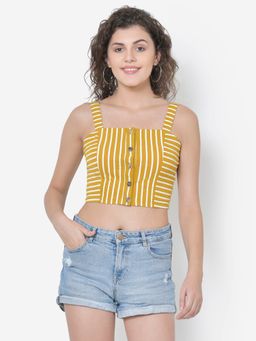 Martini - Yellow Stripe Buttoned Cami Top