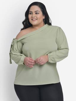 Martini - Plus One Shoulder Crepe Top