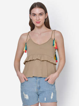 Martini - Beige Patterned Top