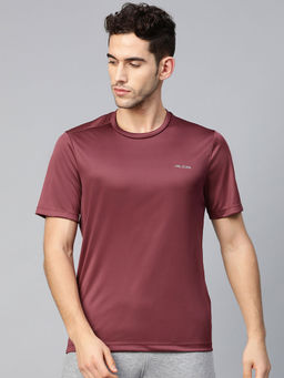 Alcis - Burgundy Anti-Viral Round Neck Training T-Shirt