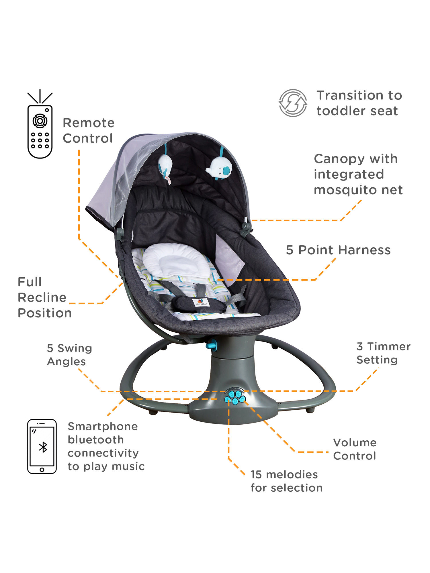 mastela 3 in 1 rocker bassinet