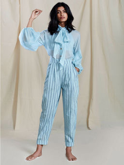 Mati - Blue Aboli Striped Pants - Customisable