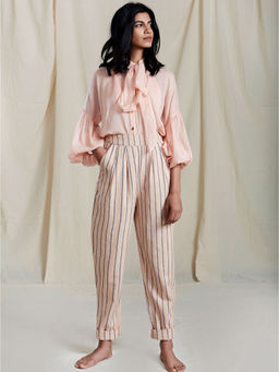 Mati - Peach Aboli Striped Pants - Customisable