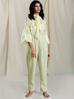 Mati - Yellow Aboli Striped Pants - Customisable
