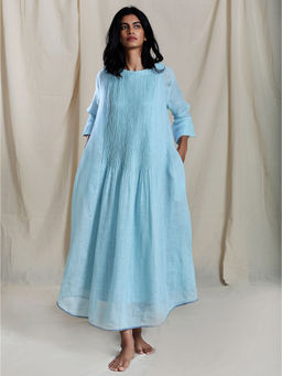 Mati - Blue Acaru Aakaar Solid Dress - Customisable