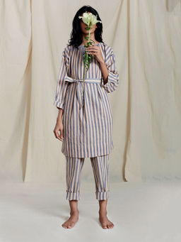 Mati - Peach & Blue Agira Striped Tunic - Customisable