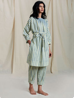 Mati - Yellow & Blue Agira Striped Tunic - Customisable