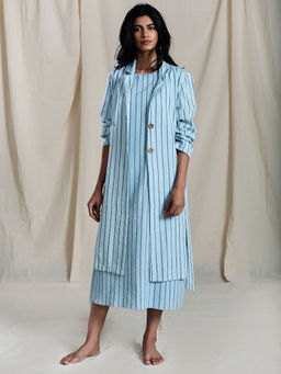 Mati - Blue Cola Aakaar Striped Jacket - Customisable