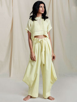 Mati - Yellow PL Cowl Solid Pants - Customisable