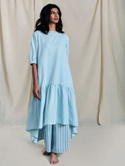 Mati - Blue Praci Aakaar Solid Dress - Customisable