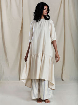 Mati - Off White Praci Aakaar Solid Dress - Customisable