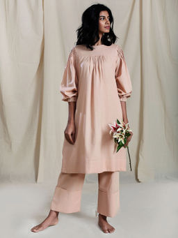Mati - Peach Prita Aakaar Solid Pants - Customisable