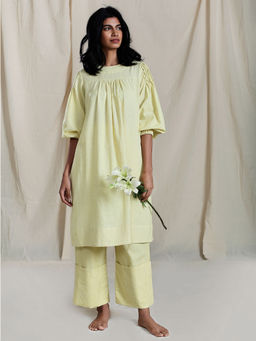 Mati - Yellow Prita Aakaar Solid Pants - Customisable