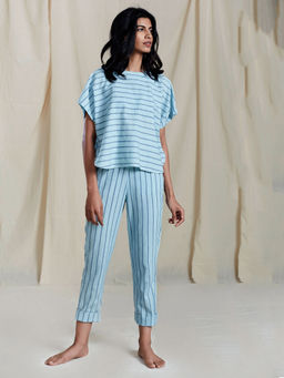 Mati - Blue SE Thin Striped Pants - Customisable
