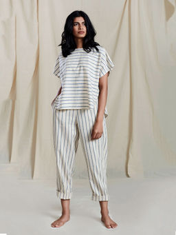 Mati - Off White SE Thin Striped Pants - Customisable