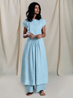 Mati - Blue SM Stara Aakaar Solid Kurta - Customisable