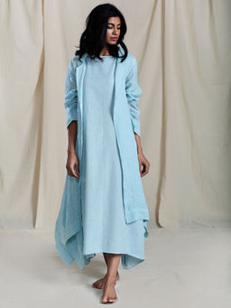 Mati - Blue Trench Koza Aakaar Solid Jacket - Customisable