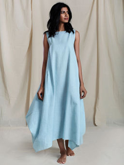 Mati - Blue Vari Aakaar Solid Dress - Customisable