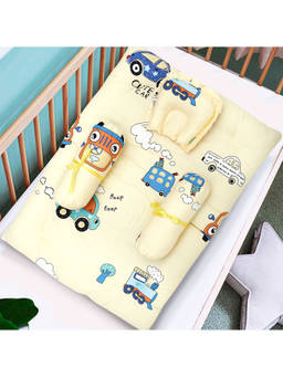 Baby Moo - Mattress set With Neck Pillow and Bolsters Vintage Ride Yellow