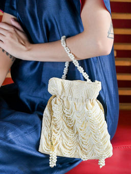 Odette - White Printed Pouch