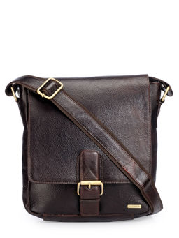 Teakwood - Unisex Brown Genuine Leather Sling bag