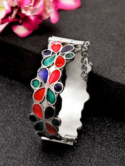 Moedbuille - Multicolor Handcrafted Meenakari Work Afghan Temple Tribal Oxidised Bracelet