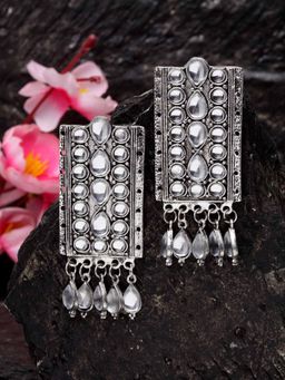 Moedbuille - Stone Studded Afghan Design Tasselled Look Antique Oxidised Handcrafted Studs