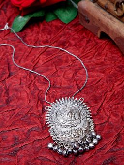 Moedbuille - Ghungroo Studded Traditional Temple Design Handcrafted Oxidised Antique Necklace
