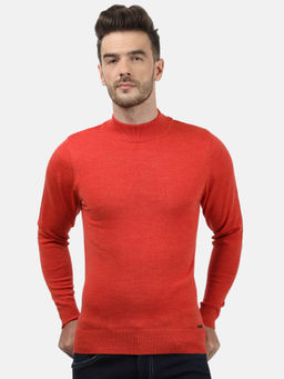 Monte Carlo - Orange Wool Solid Full Sleeve Pullover
