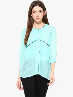 Miss Chase - Blue Solid Shirt