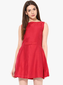 Miss Chase - Red Solid Mini Dress