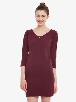Miss Chase - Maroon Mini Shift Dress